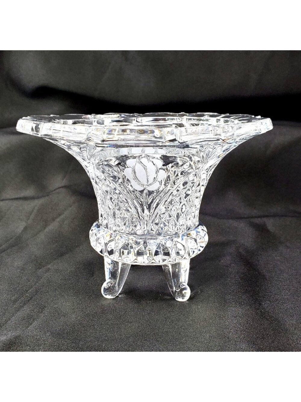 VTG Footed Candy Dish 24% Lead Crystal The European Collection Germany 4" tall